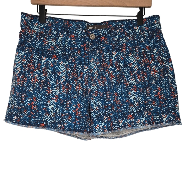 Rare Levi's Womens 4" Mid Rise Abstract Art Colorful Denim Jean Shorts Size 10 - Picture 1 of 12